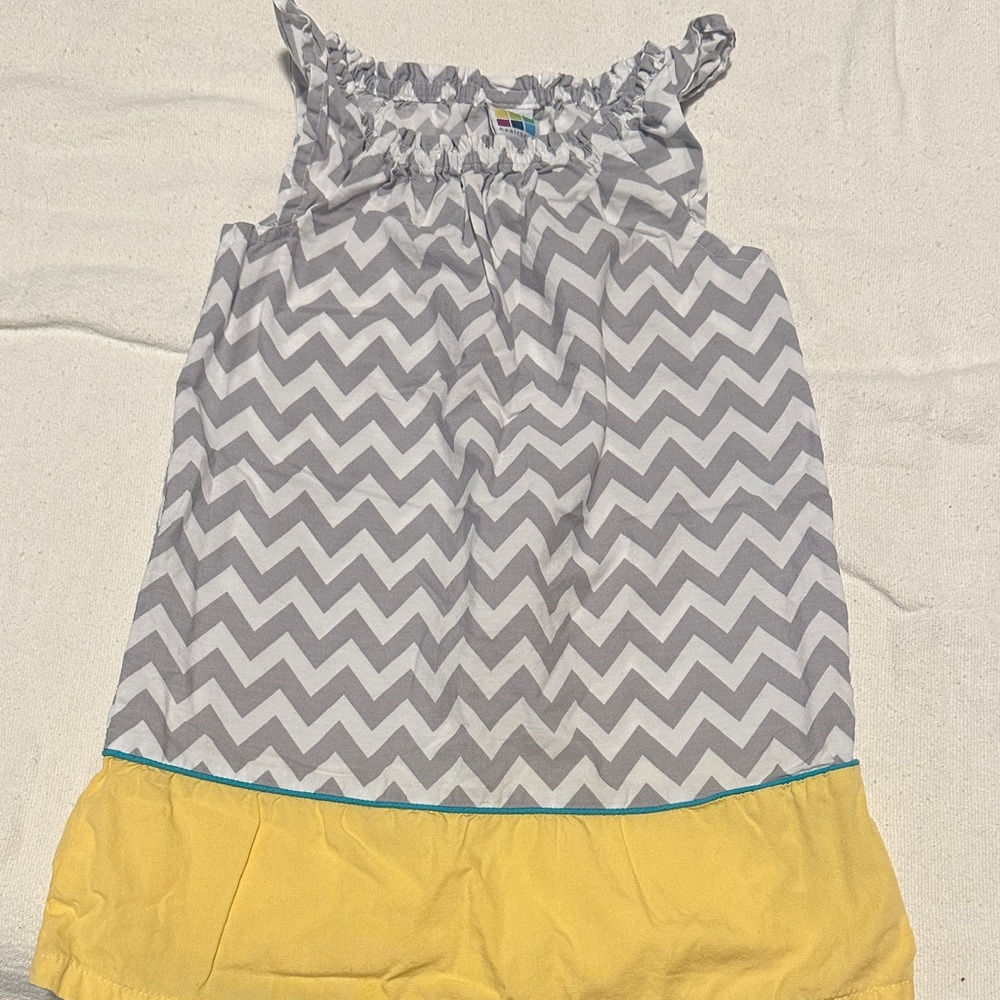 Healthtex Gray and Yellow Chevron Dress